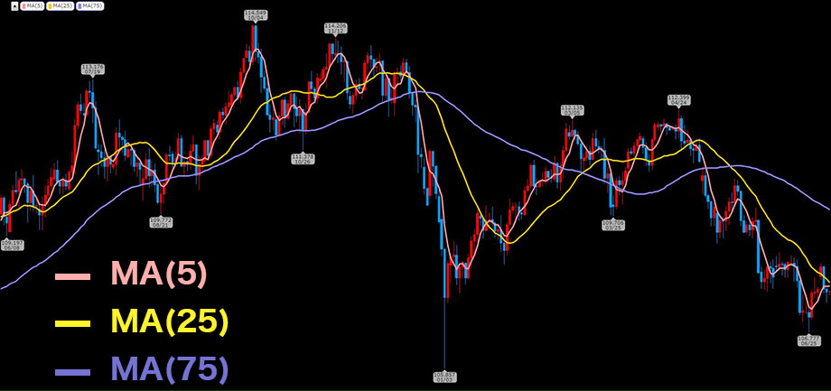 単純移動平均線で使用するデータ